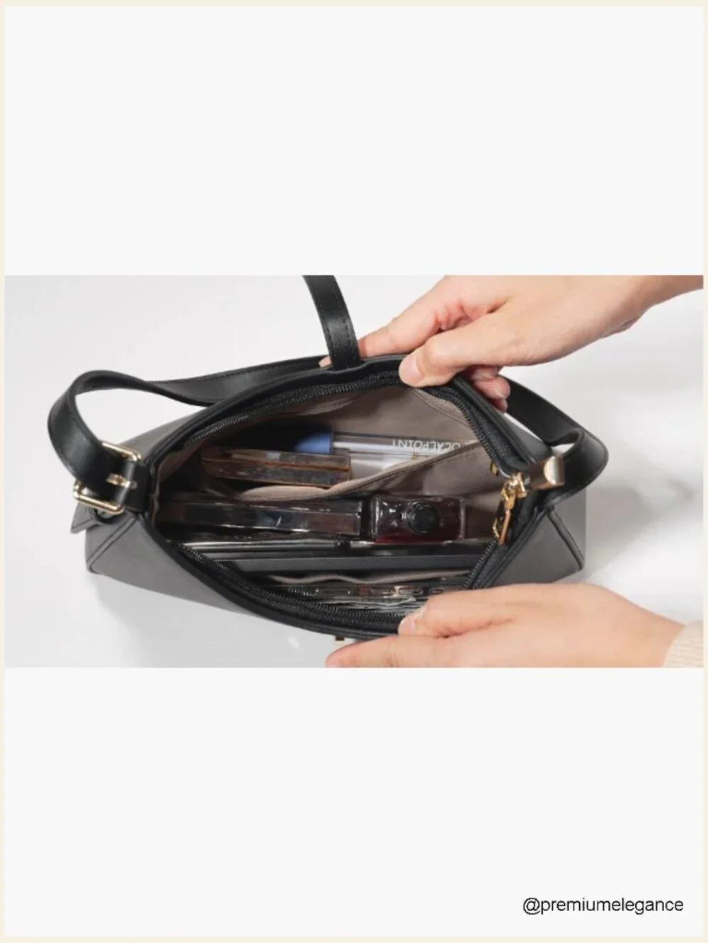 Vegan Leather Hobo Crossbody Bag with Adjustable Strap